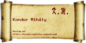 Kondor Mihály névjegykártya